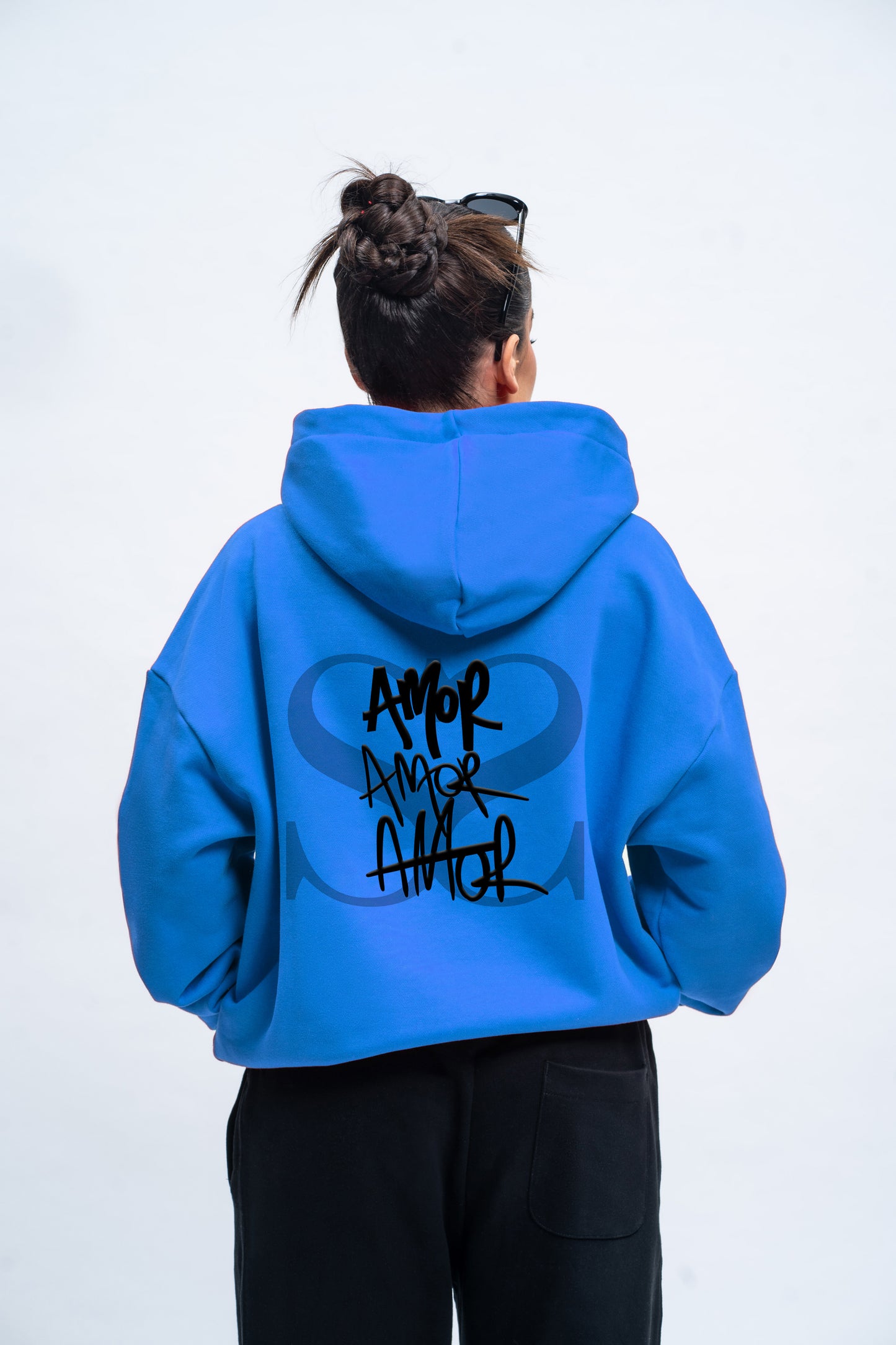 Sahar Fashion Oversized Hoodie Amor blue