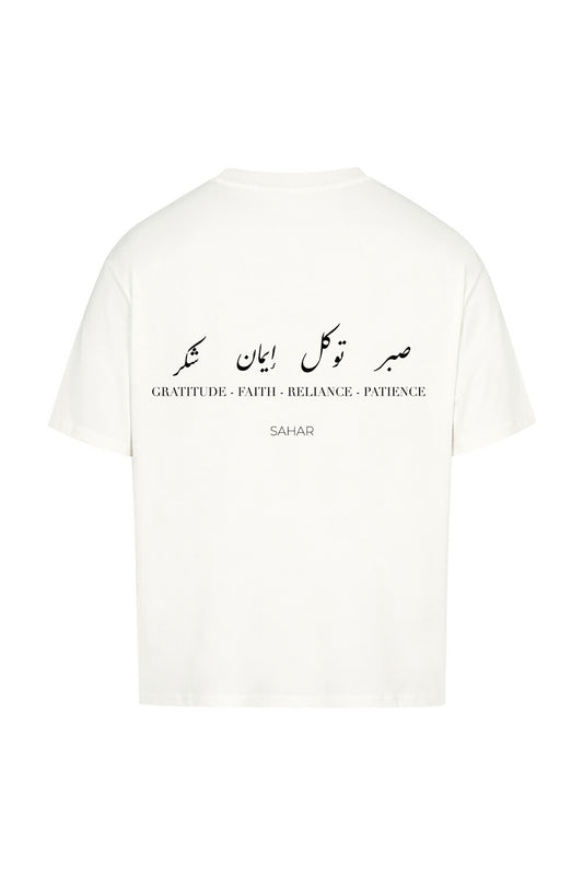 Oversized T-Shirt - gratitude - faith - reliance - patience
