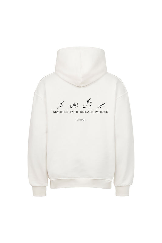 Oversized Hoodie - Gratitude - Faith - Reliance - Patience